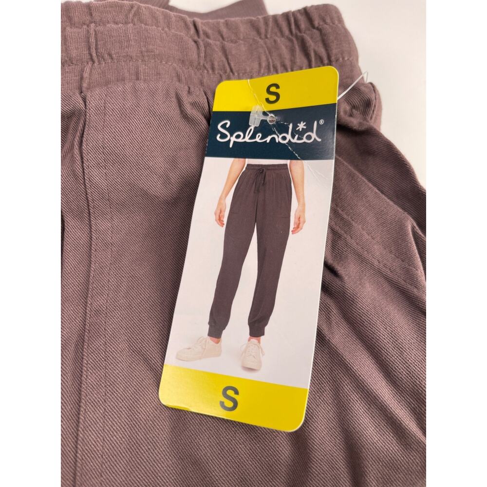 Splendid Women's Knit Jogger Casual Pants Drawstring Comfort Dark/ Carbon Sze S